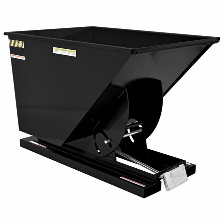 VESTIL Heavy Duty Self-Dumping Hopper 1 Cubic Yard 6000 lb Black Semi Gloss D-100-HD-BLK-SG